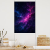 Vibrant Pink & Blue Galaxy Nebula – Deep Space Poster (Küche)