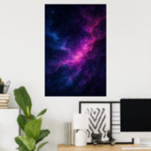 Vibrant Pink & Blue Galaxy Nebula – Deep Space Poster (Heimbüro)