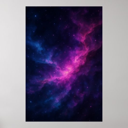 Vibrant Pink & Blue Galaxy Nebula – Deep Space Poster (Vorne)