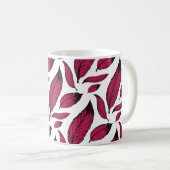 Vibrant Pink Feather Pattern Kaffeetasse (VorderseiteRechts)