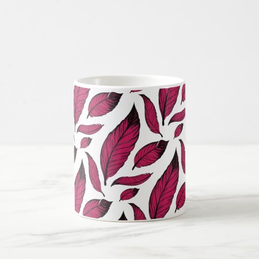 Vibrant Pink Feather Pattern Kaffeetasse (Mittel)