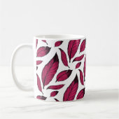 Vibrant Pink Feather Pattern Kaffeetasse (Links)