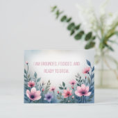 Vibrant Pink Floral Embracing Growth Affirmation Postkarte (Stehend Vorderseite)