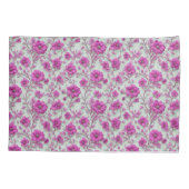 Vibrant Pink Floral Pattern With Magenta Flowers Kissenbezug (Rückseite)