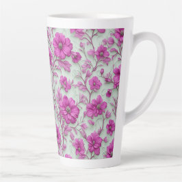 Vibrant Pink Floral Pattern With Magenta Flowers Milchtasse