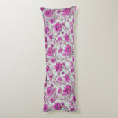 Vibrant Pink Floral Pattern With Magenta Flowers Seitenschläferkissen (Rückseite (Vertikal))