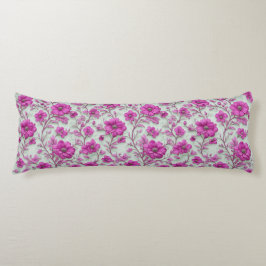 Vibrant Pink Floral Pattern With Magenta Flowers Seitenschläferkissen