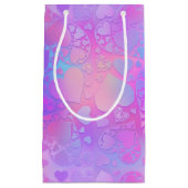 Vibrant Pink Holographic Heart Pattern Design Kleine Geschenktüte (Vorderseite)