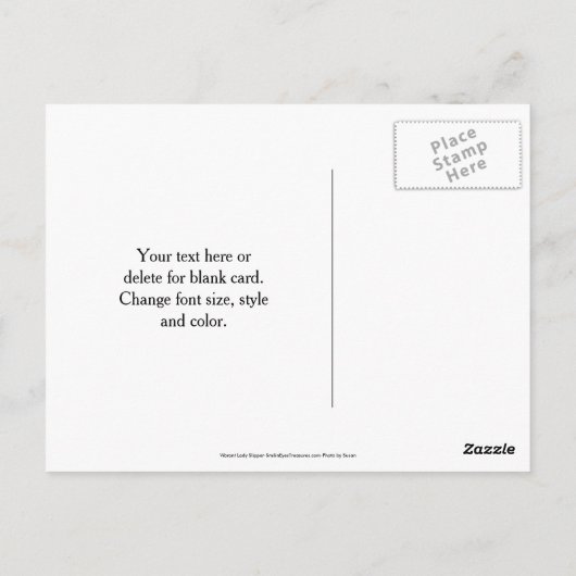 Vibrant Pink Lady Slipper Flower Photography Postkarte (Rückseite)