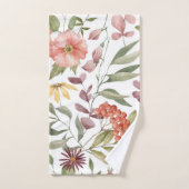 vibrant pink, orange and yellow flowers pattern  badhandtuch set (Handtuch)