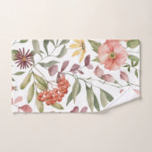 vibrant pink, orange and yellow flowers pattern  badhandtuch set (Handtuch)