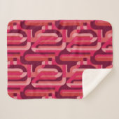 vibrant pink retro abstract pattern sherpadecke (Vorderseite (Horizontal))