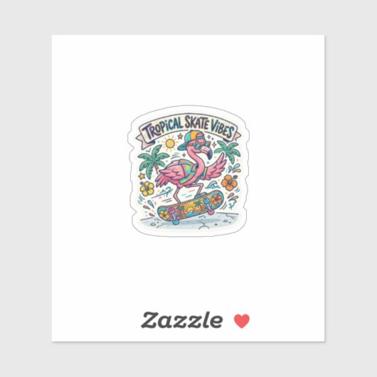 Vibrant Pink Summer Skater Decal Aufkleber (Blatt)