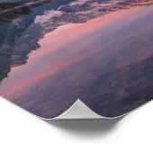 Vibrant Pink Sunset Mountain Lake Reflection Poster (Ecke)