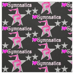 VIBRANT PINK UND SCHWARZE GYMNASTIK FABRIK STOFF