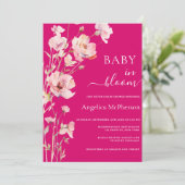 VIBRANT PINK WATERCOLOR FLORAS EINLADUNG (Stehend Vorderseite)