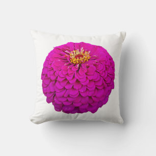 Vibrant Pink Zinnia Flower Throw PilloThrow Pillow Kissen