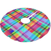 Vibrant Plaid  Polyester Weihnachtsbaumdecke (Schrägansicht)