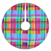 Vibrant Plaid  Polyester Weihnachtsbaumdecke (Vorderseite)