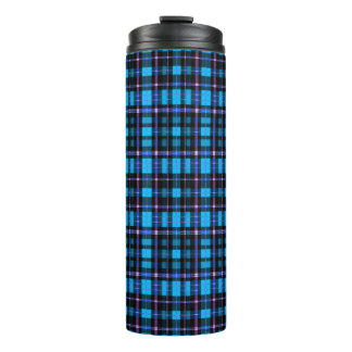 Vibrant Plaid Tartan Pattern Fabric Thermosbecher