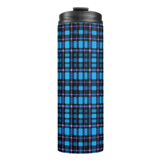 Vibrant Plaid Tartan Pattern Fabric Thermosbecher (Vorderseite)