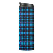 Vibrant Plaid Tartan Pattern Fabric Thermosbecher (Nach rechts gedreht)