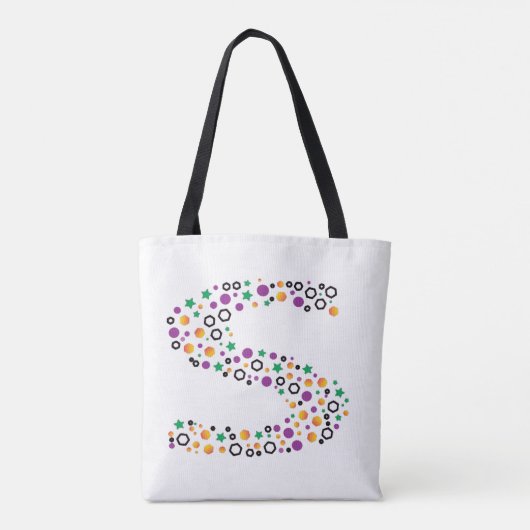 Vibrant Polka Dot Letter S Monogram Tote Bag | Tasche (Rückseite)