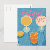 Vibrant Poolside Sips Celebration Postkarte (Vorne/Hinten)