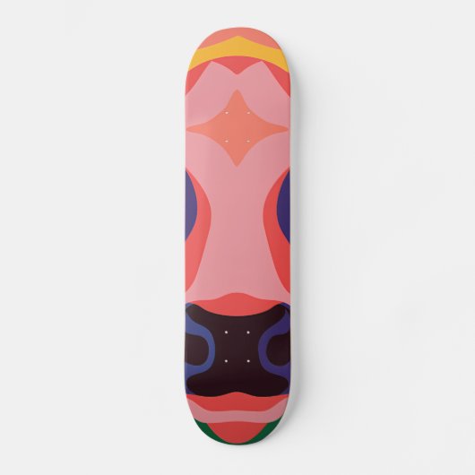Vibrant Pop Art Cow Face Portrait Skateboard (Vorderseite)