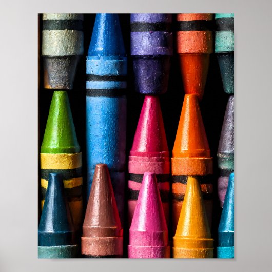 Vibrant Pop Art: Crayon Color Construct Geometric  Poster (Vorne)