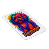 Vibrant Pop Art Havanese Dog – Colorful Street Art Magnet (Rechte Seite)