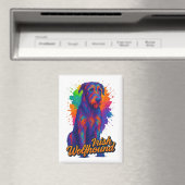 Vibrant Pop Art Irish Wolfhound Illustration Magnet (In Situ (Geschirrspüler))