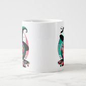 Vibrant Pop Art Witch Hat Pumpkin Halloween Jumbo-Tasse (Vorderseite)