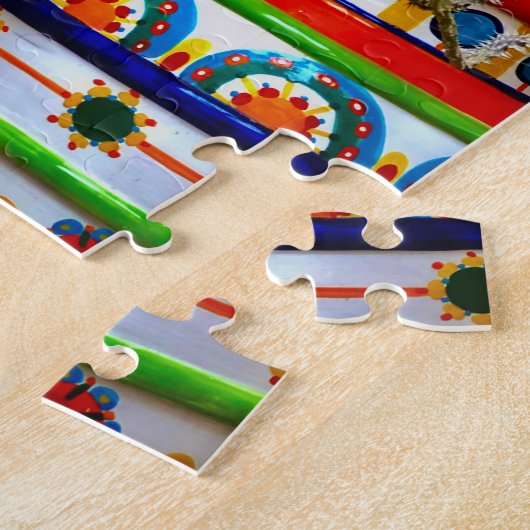 Vibrant Pottery on Rustic Taormina Staircase Puzzle (Seite)