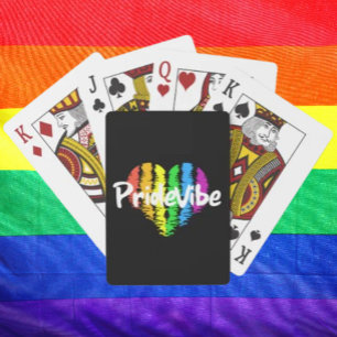 Vibrant PrideVibe: Mit Regenbogen-Herz umgehen Spielkarten