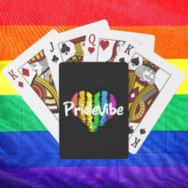 Vibrant PrideVibe: Umgang mit Regenbogenherz Spielkarten