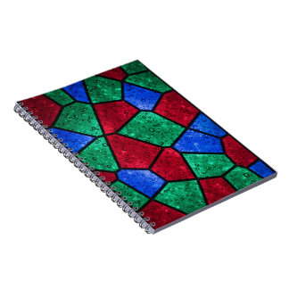 Vibrant Prism Rainbow Glass Mosaic Notebook Notizblock