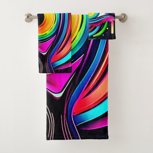 Vibrant Psychedelic Eye Art Badhandtuch Set (Insitu)