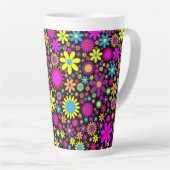 Vibrant Psychedelic Flowers in Bloom-67566 Milchtasse (Rechte Ecke)
