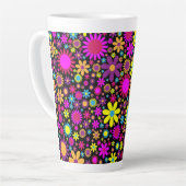 Vibrant Psychedelic Flowers in Bloom-67566 Milchtasse (Linke Ecke)