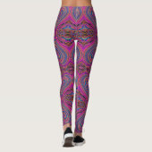 Vibrant Psychedelic Pattern | Trippy Magent/Blue Leggings (Rückseite)