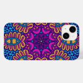 Vibrant Psychedelic Tribal iPhone Case (Rückseite (Horizontal))
