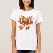 Vibrant Pumpkin Bow Thanksgiving Tshirt (Vorderseite)