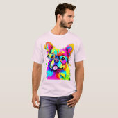 Vibrant Pup: Abstract Dog Art T-Shirt (Vorne ganz)