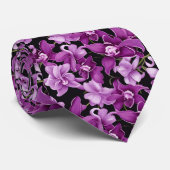 Vibrant purple and pink orchids wildflower krawatte (Gerollt)