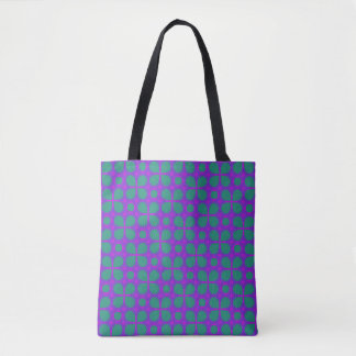 Vibrant Purple Petal Grid Pattern Tasche