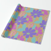 Vibrant Purple & Pink Floral Pattern Wrapping  Geschenkpapier (Ungerollt)