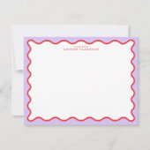 Vibrant Purple & Red Wavy Border Note Card Einladung (Vorderseite)