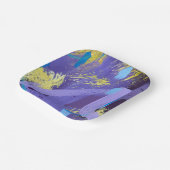 Vibrant Purple, Yellow, and Blue Abstract Art Pappteller (Gewinkelt)