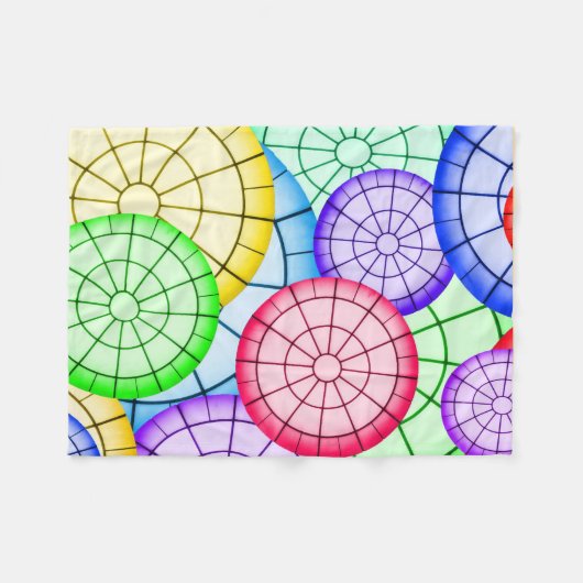 Vibrant Rainbow Concentric Circles  Fleecedecke (Vorderseite (Horizontal))